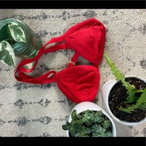 Red Ribbed Bikini Top 💋